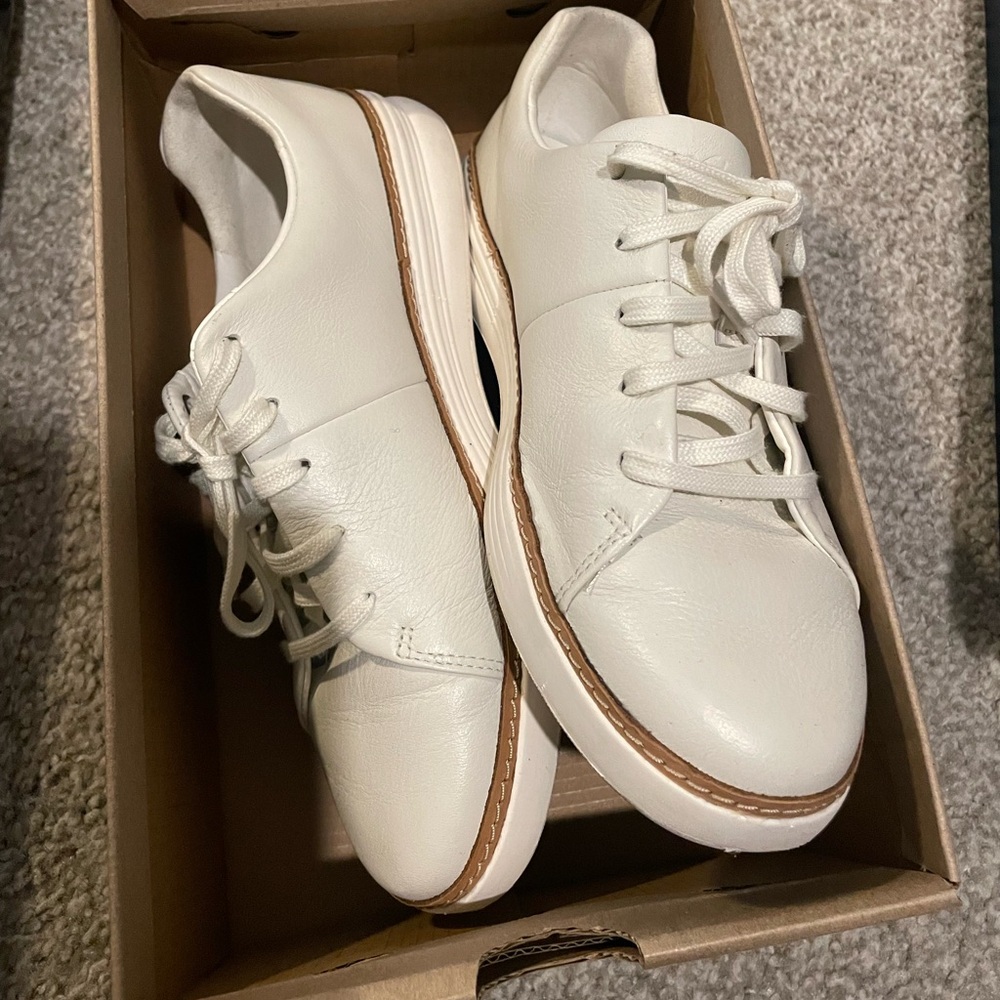 Clarks faux leather sneakers
